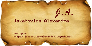Jakabovics Alexandra névjegykártya
